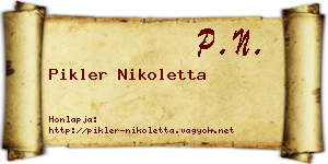 Pikler Nikoletta névjegykártya