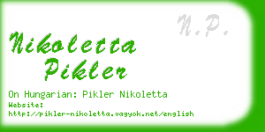 nikoletta pikler business card